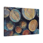 Stretched Matte Canvas - Poly Art - Wooden Trunks (Variant 3)