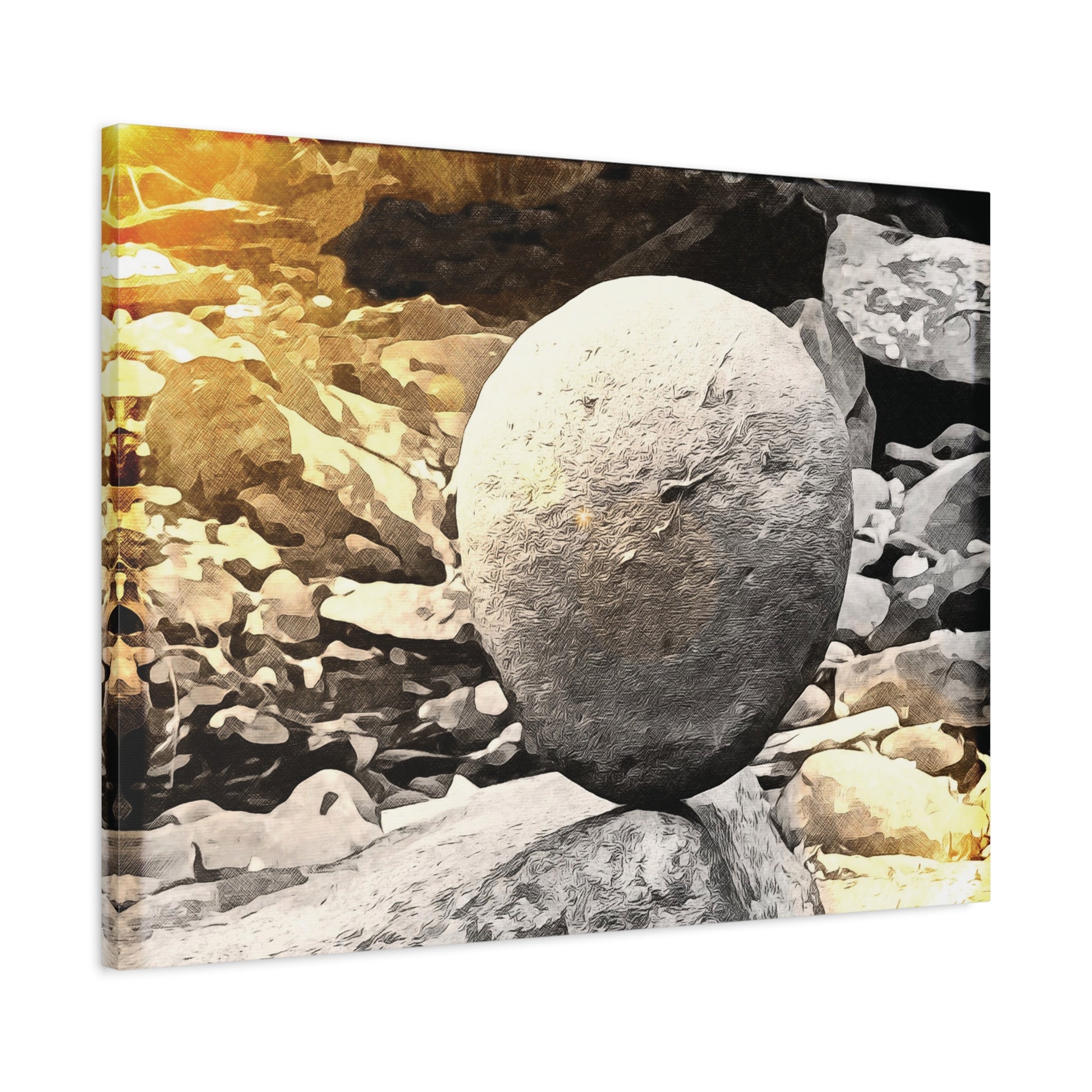 Stretched Matte Canvas - Stone Balance (Variant 1)