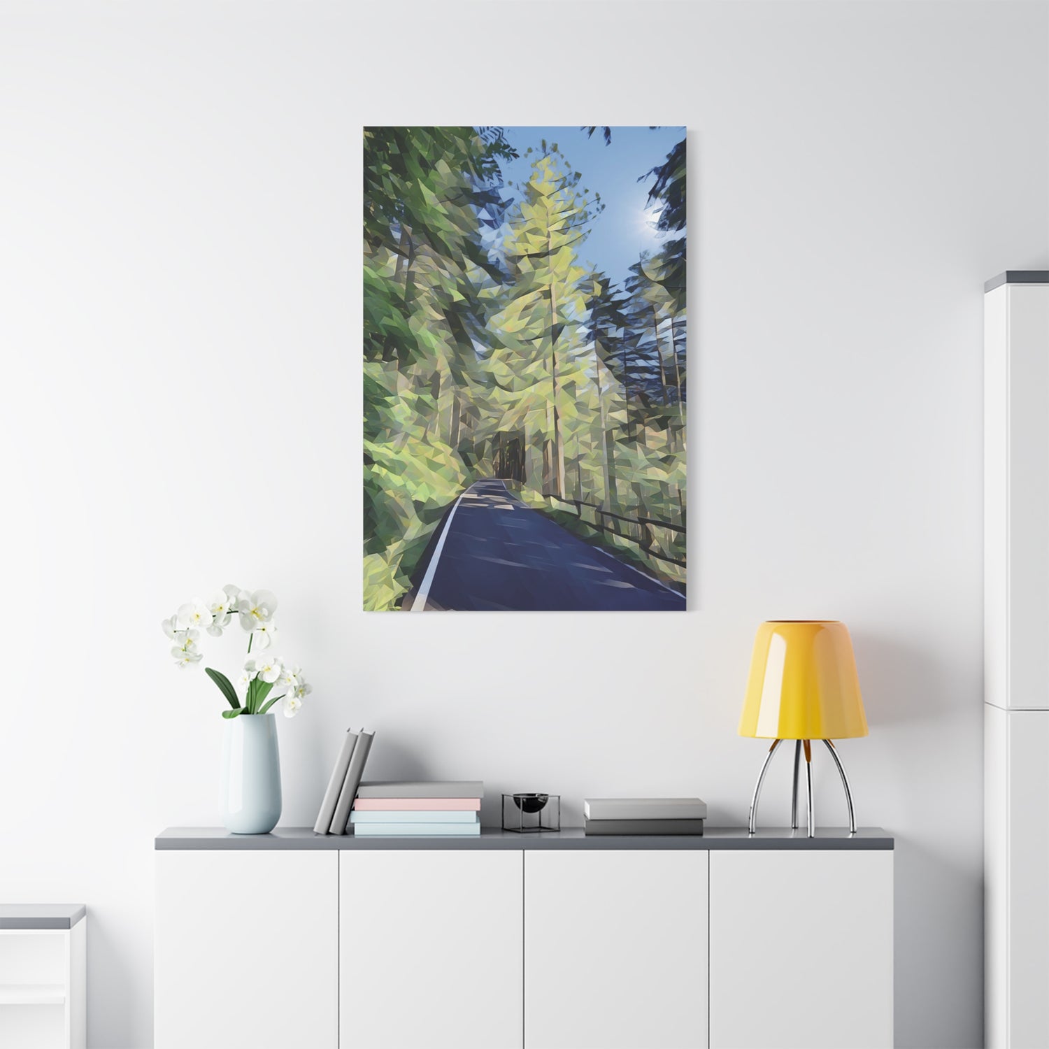 Stretched Matte Canvas - Poly Art - Forest (Variant 05)