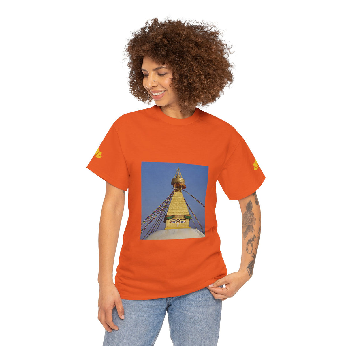 Unisex Heavy Cotton Tee - Nepal, Buddha's Eyes (Variant 3)