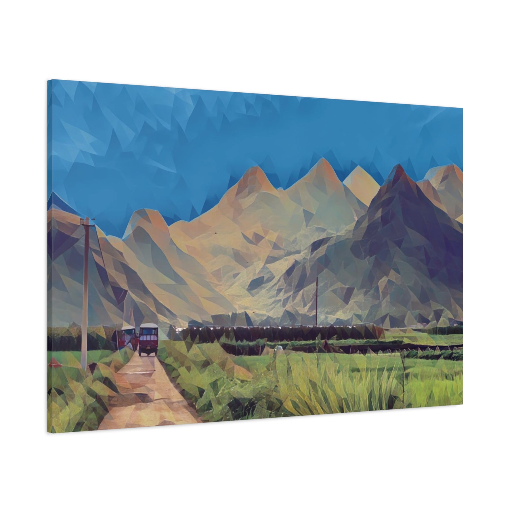 Stretched Matte Canvas - Poly Art - China's Guilin Hills