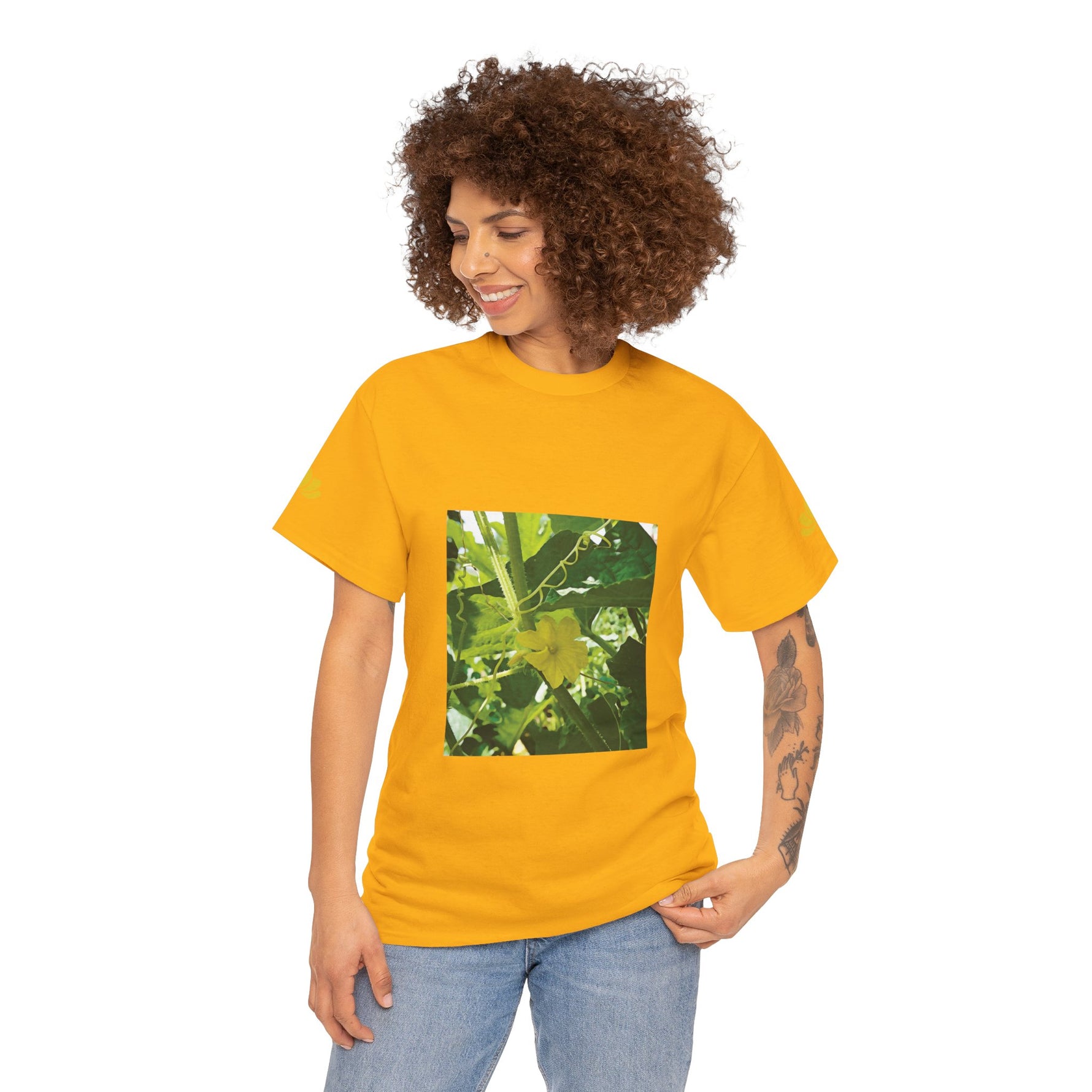 Unisex Heavy Cotton Tee - Flower of Cucumber