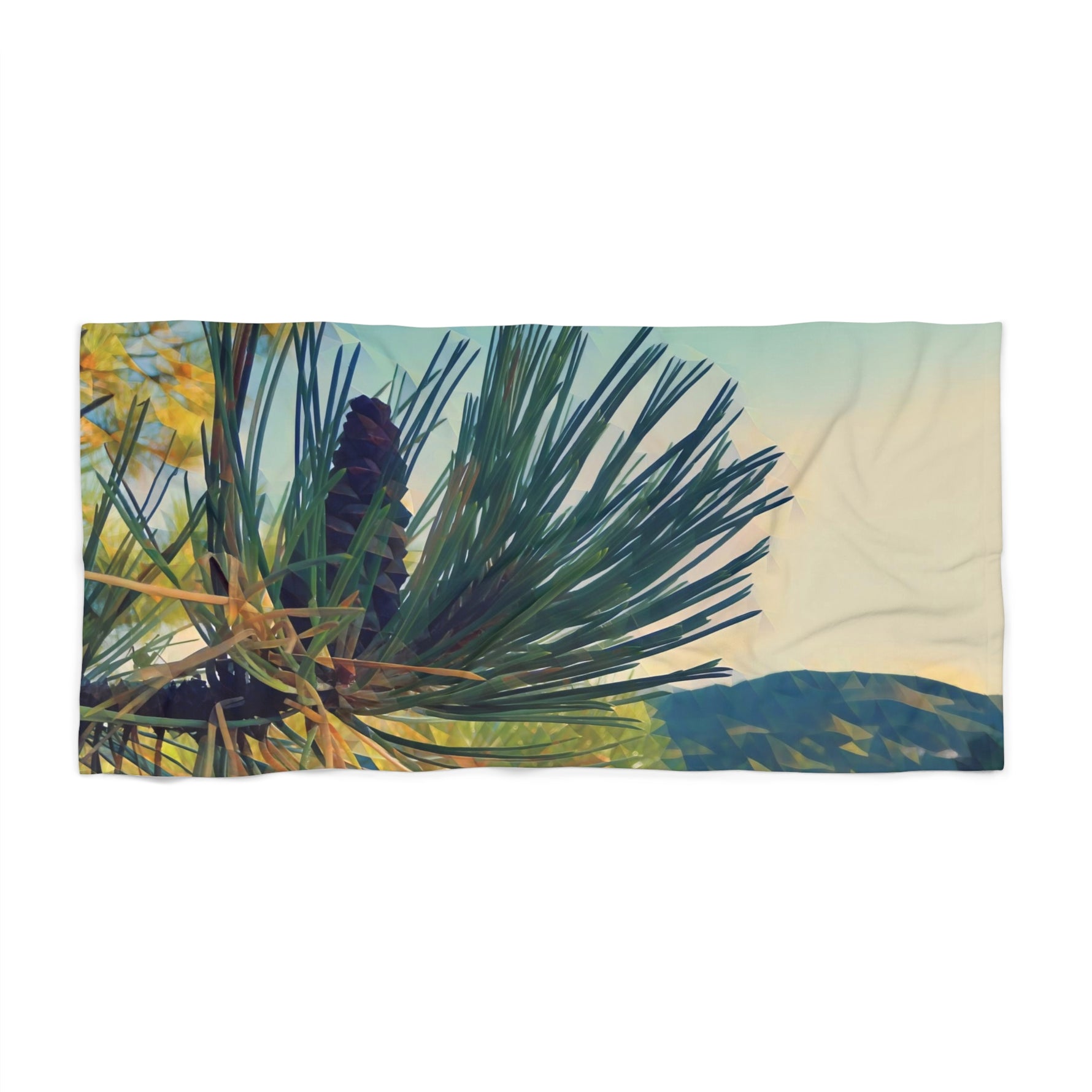 Beach Towel – Poly Art - Fir Pinecone