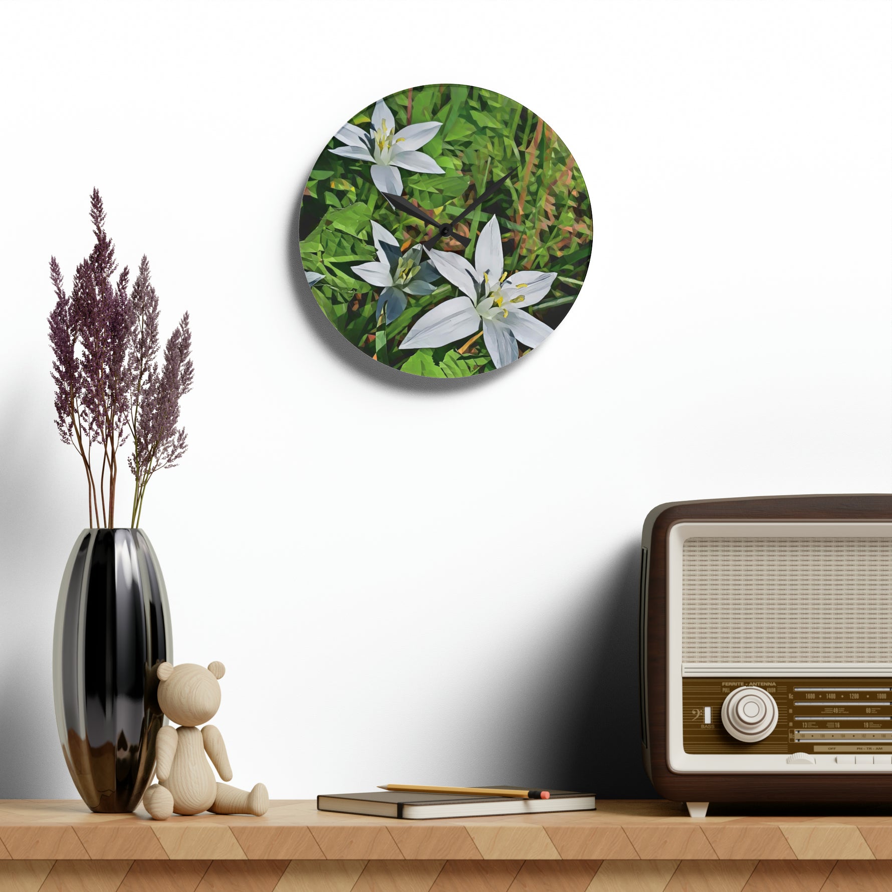 Acrylic Wall Clock - Poly Art - Flower of Ornithogalum (Variant 1)