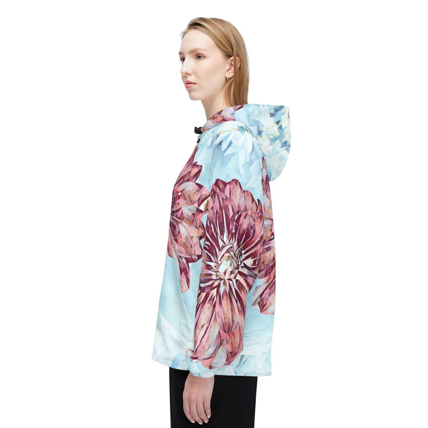 Windbreaker Jacket - Poly Art - Flower of Dahlia (Variant 2)