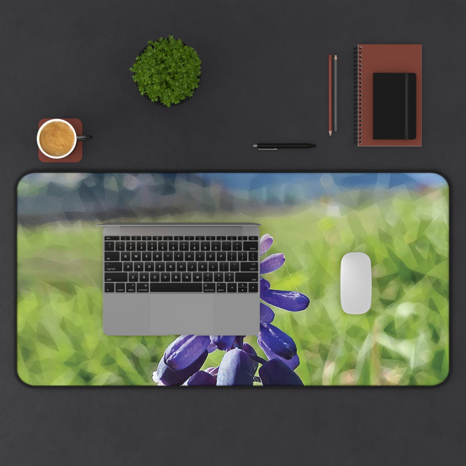 Desk Mat - Poly Art - Flower of Muscari