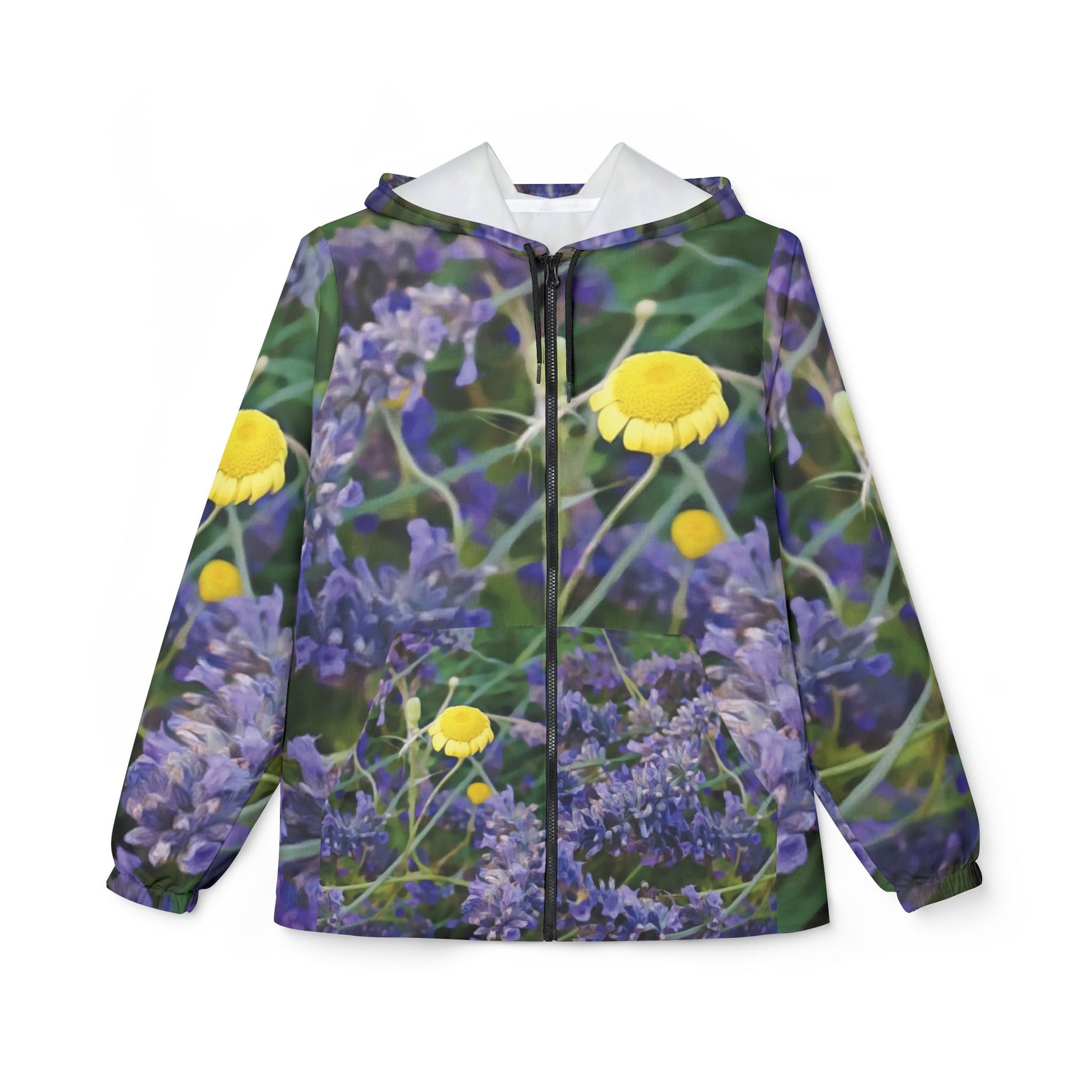 Windbreaker Jacket - Flower of Lavender and Chamomile