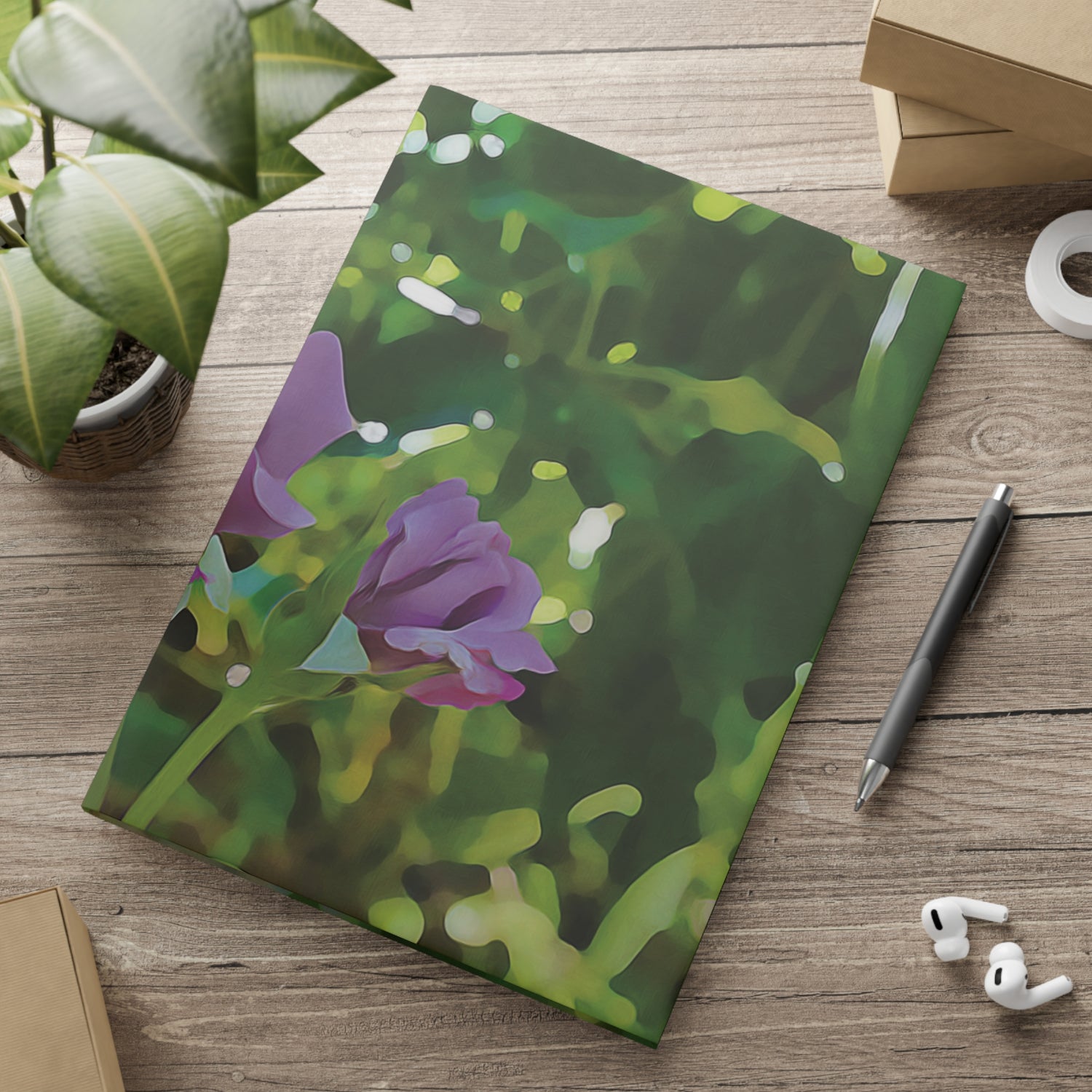 Hardcover Notebook with Puffy Covers - Flower of Rose, Small Bouquet
