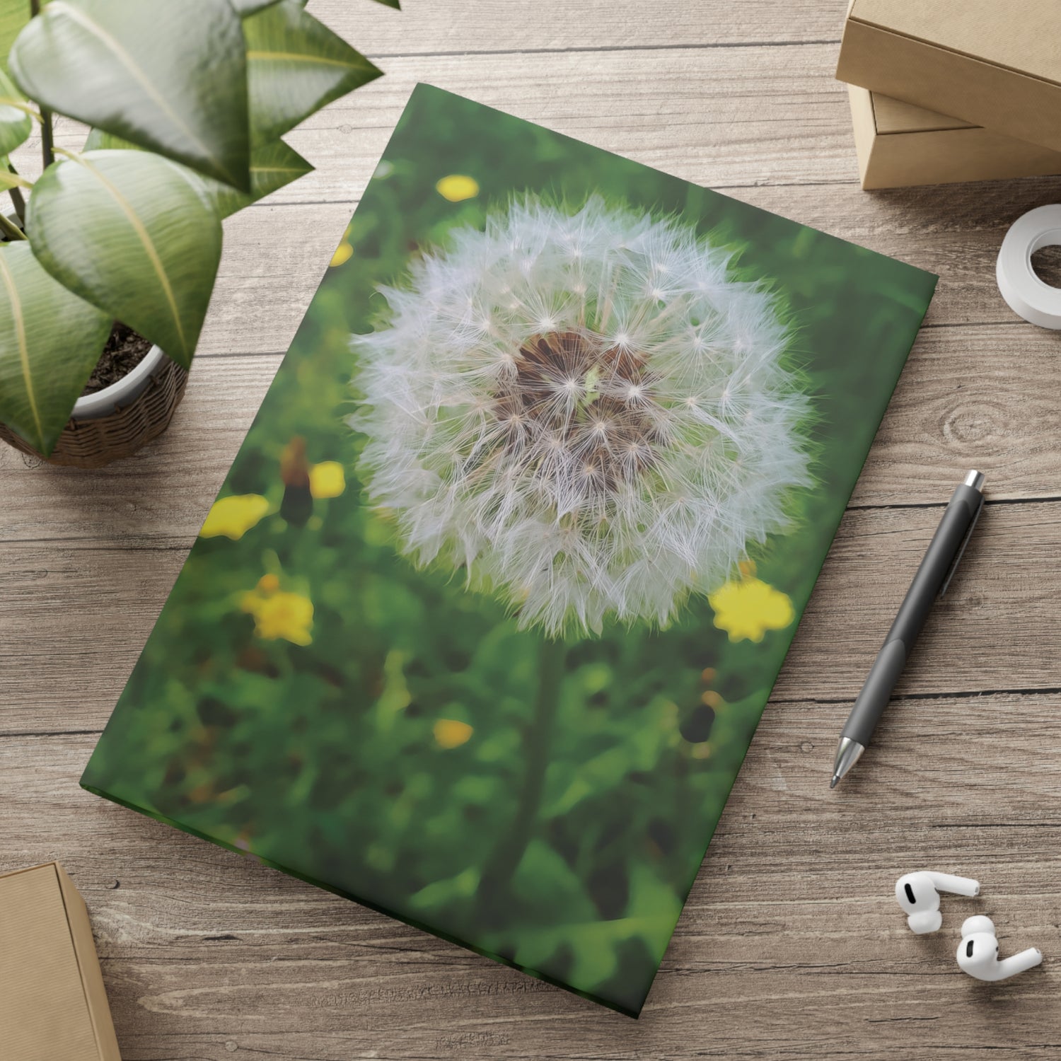 Hardcover Notebook with Puffy Covers - Flower of Dandelion