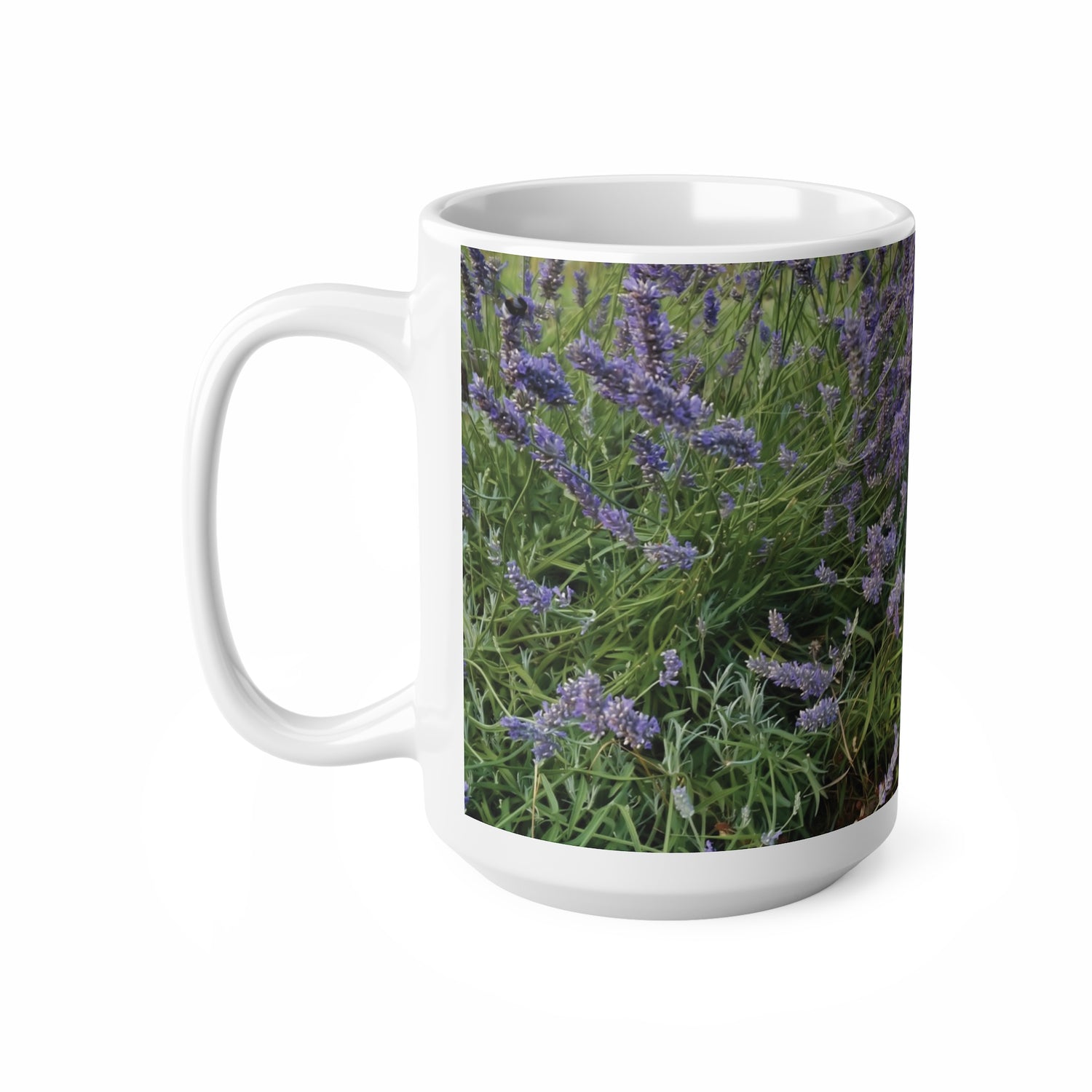Ceramic White Cup 15oz - Flower of Lavender (Variant 1)