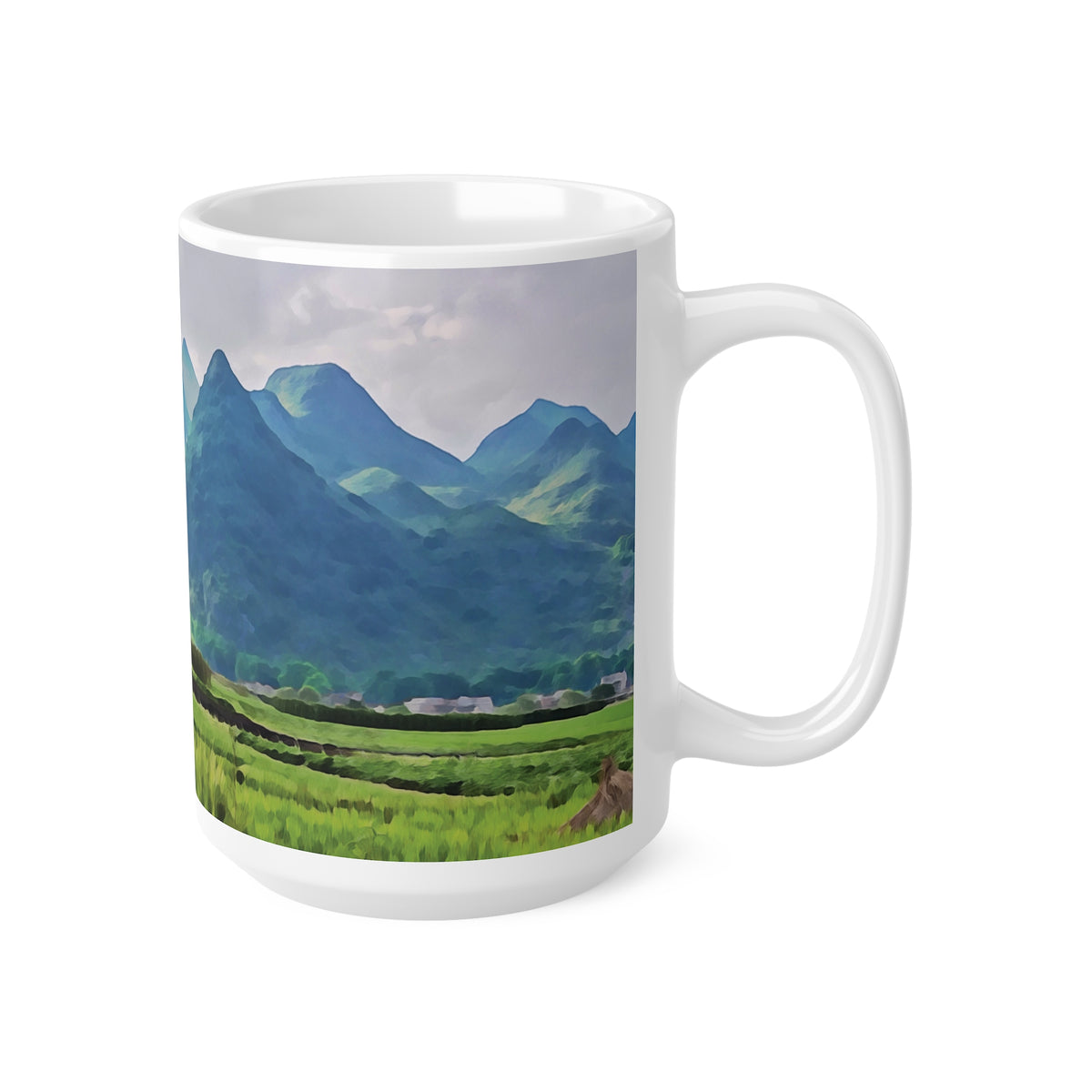 Ceramic White Cup 15oz - China's Guilin Hills