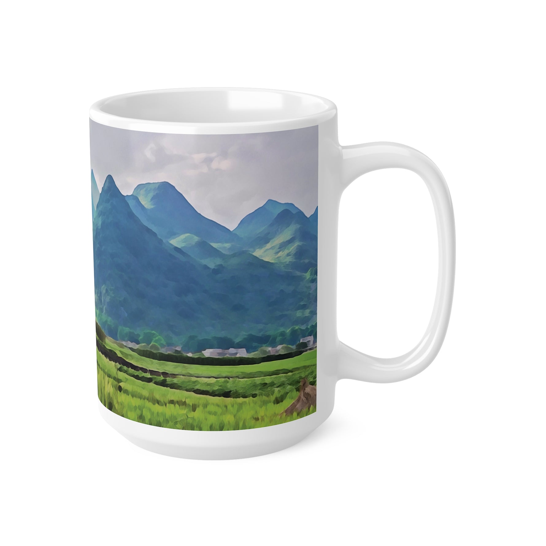 Ceramic White Cup 15oz - China's Guilin Hills