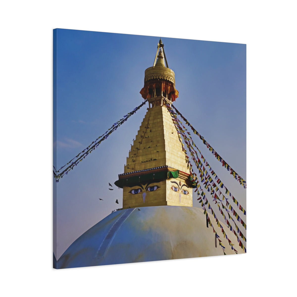 Stretched Matte Canvas - Nepal, Stupa with Buddha's Eyes (Variant 6)