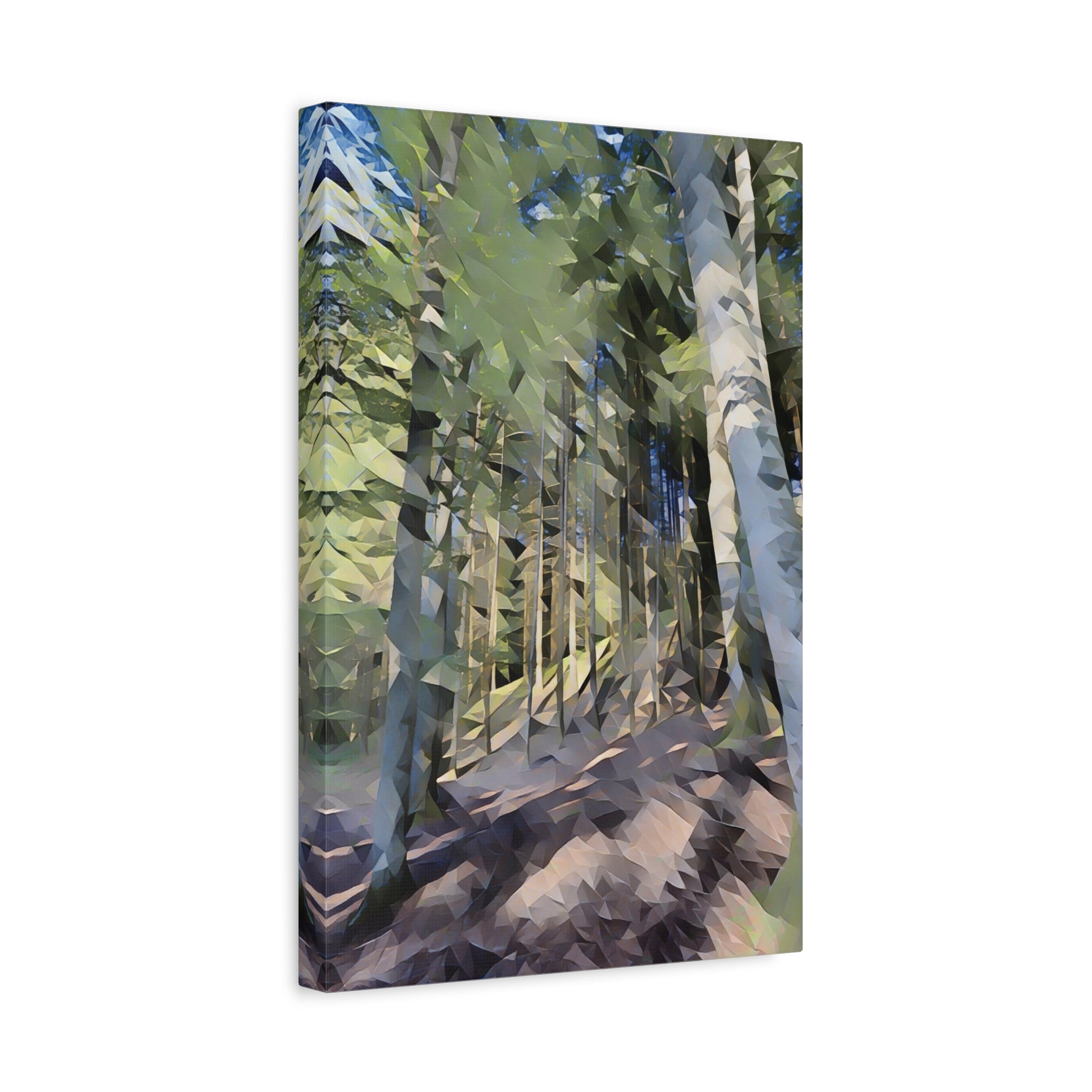 Stretched Matte Canvas - Poly Art - Forest (Variant 03)