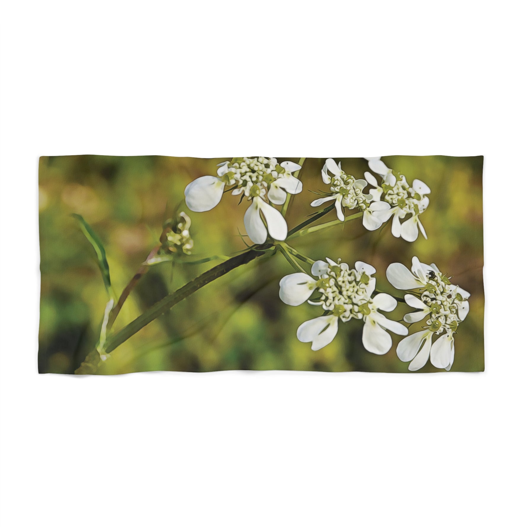 Beach Towel – Flower, White Petals