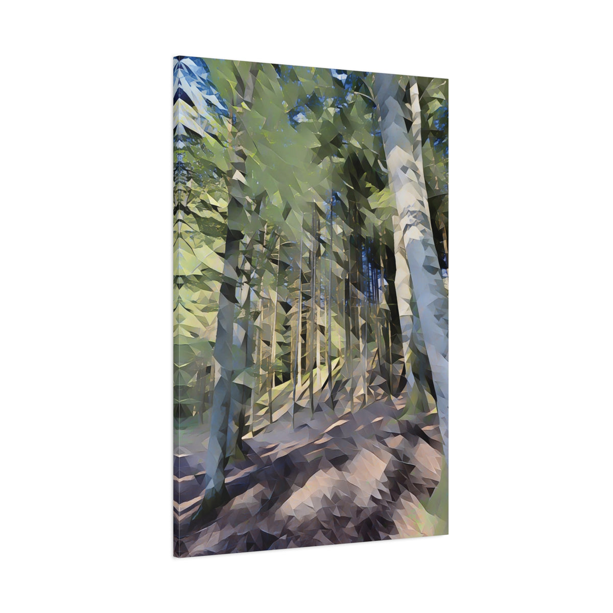Stretched Matte Canvas - Poly Art - Forest (Variant 03)