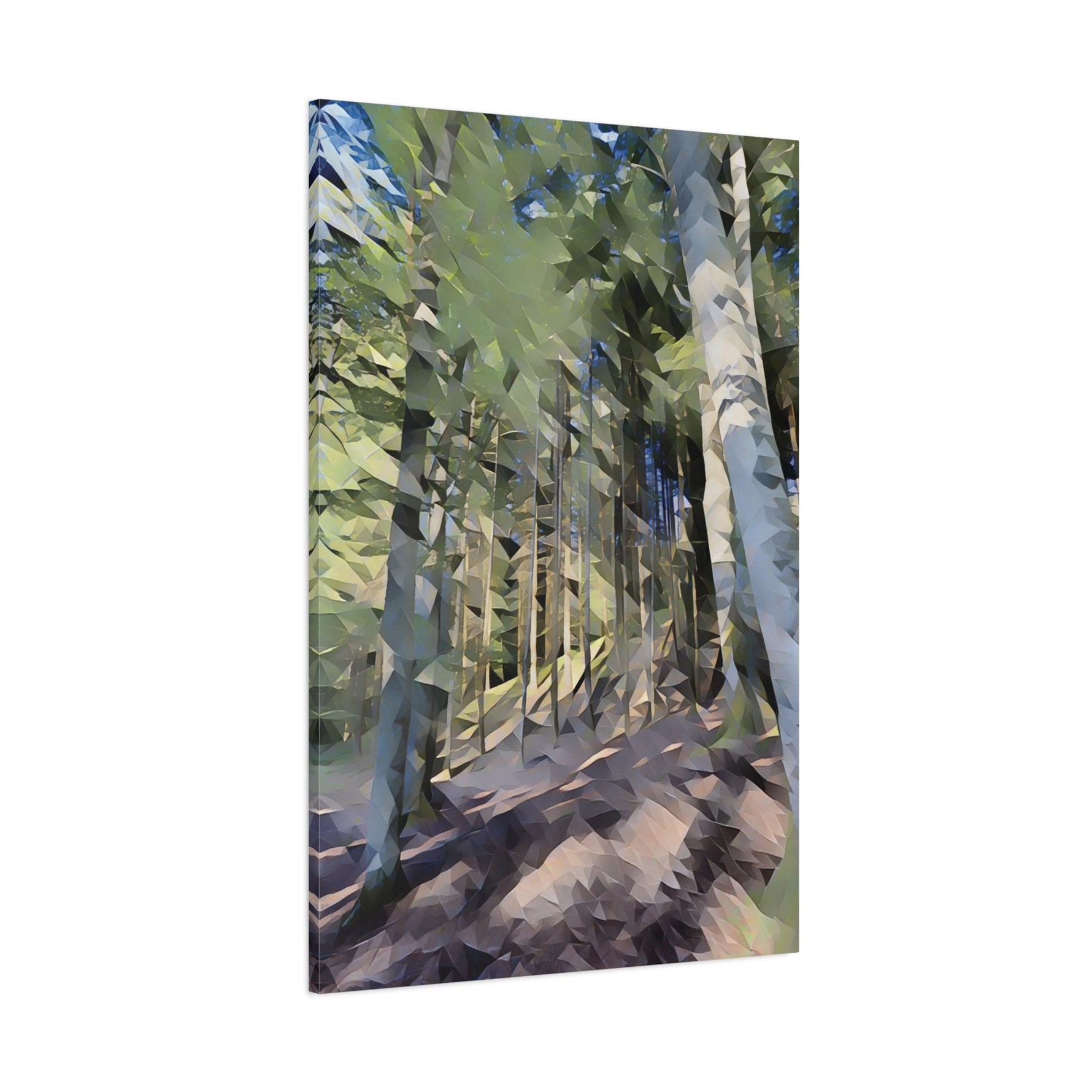 Stretched Matte Canvas - Poly Art - Forest (Variant 03)