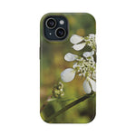 Magnetic Tough Phone Case - Flower, White