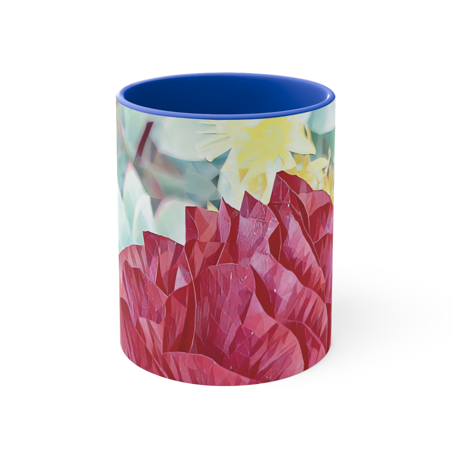 Mug 11oz - Poly Art - Flower of Dahlia in Red (Variant 2)