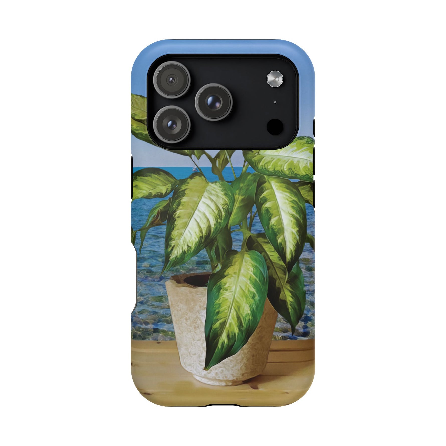 Magnetic Tough Phone Case - Dieffenbachia Plant and Sea