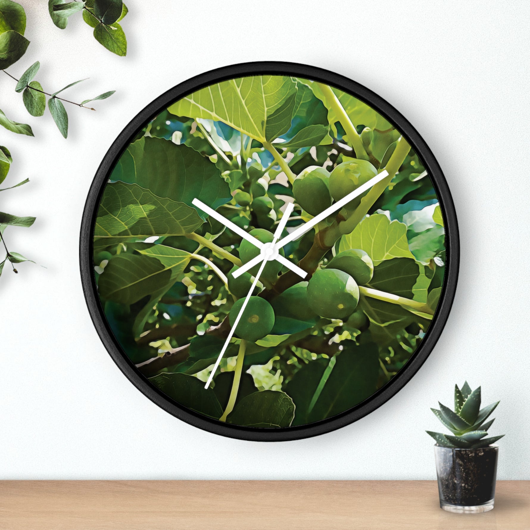 Wall Clock - Fig's Plant, with Fruits and Leaves