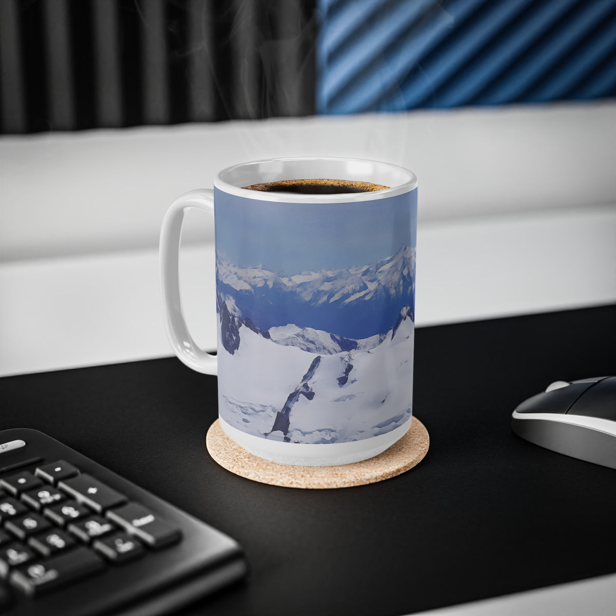 Ceramic White Cup 15oz - View from Mont Blanc (Variant 1)