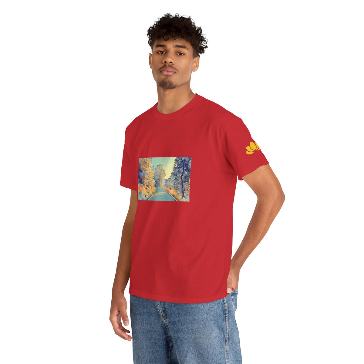 Unisex Heavy Cotton Tee - Poly Art - Forest (Variant 3)