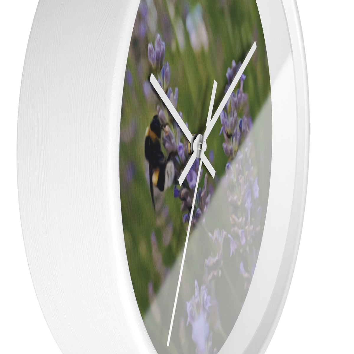 Wall Clock - Flower of Lavender with Bombus Insect (Variant 2)