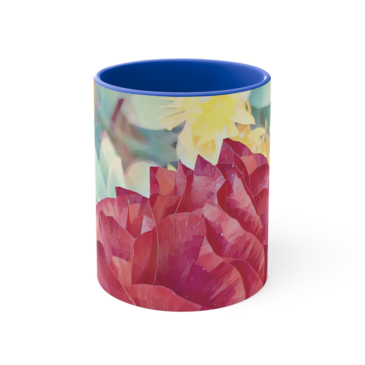 Mug 11oz - Poly Art - Flower of Dahlia in Red (Variant 1)