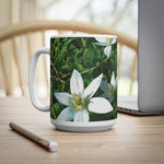 Ceramic White Cup 15oz - Flower of Ornithogalum