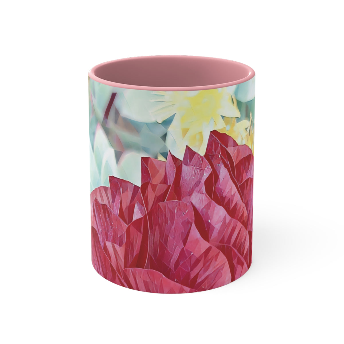 Mug 11oz - Poly Art - Flower of Dahlia in Red (Variant 2)