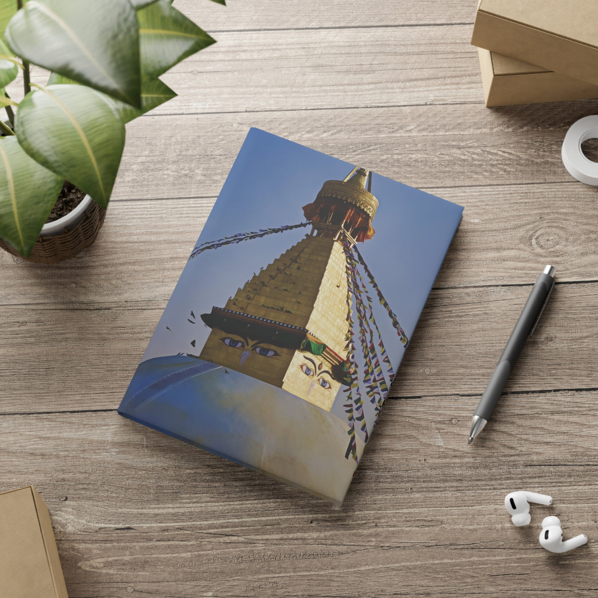 Hardcover Notebook with Puffy Covers - Nepal, Stupa with Buddha's Eyes (Variant 6)