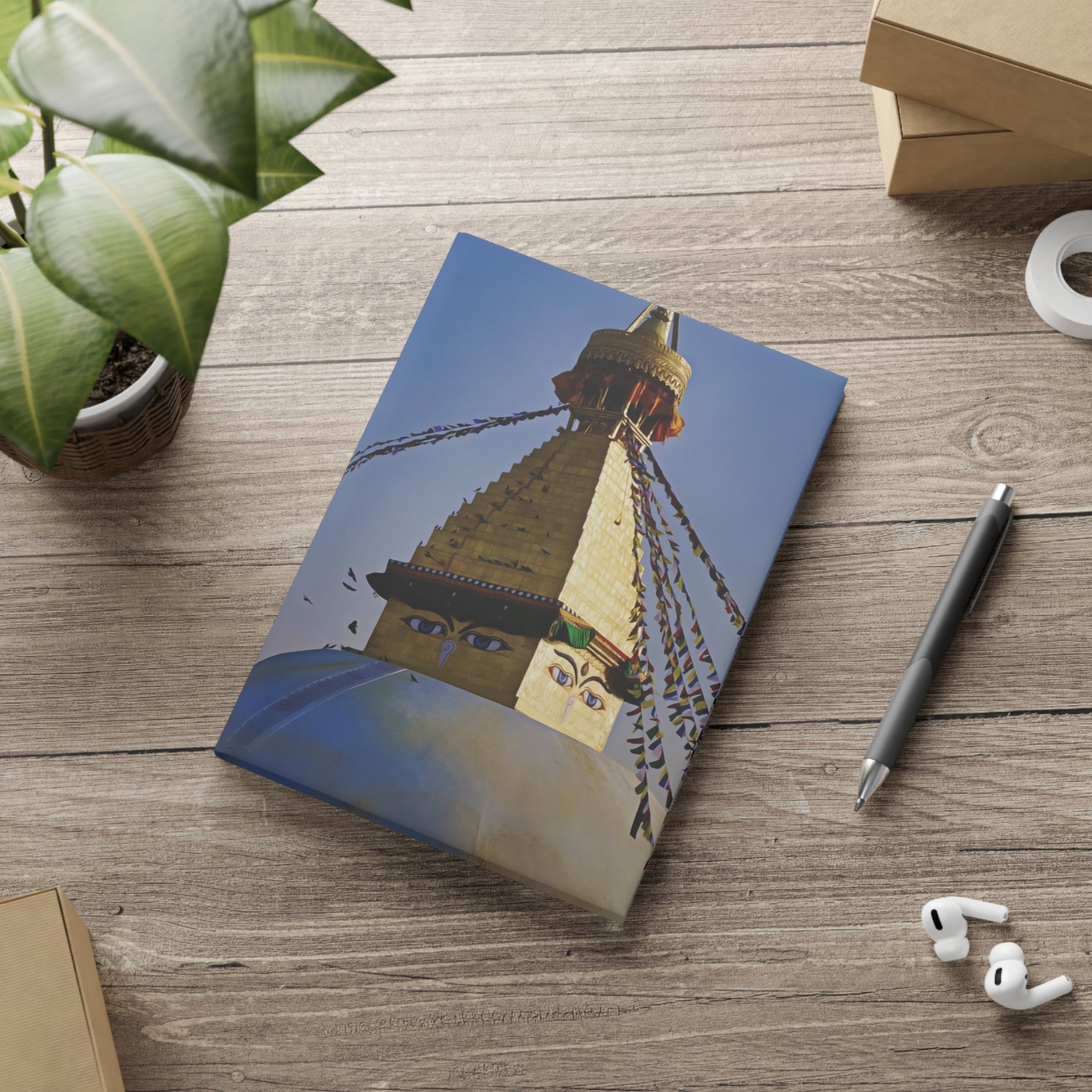 Hardcover Notebook with Puffy Covers - Nepal, Stupa with Buddha's Eyes (Variant 6)