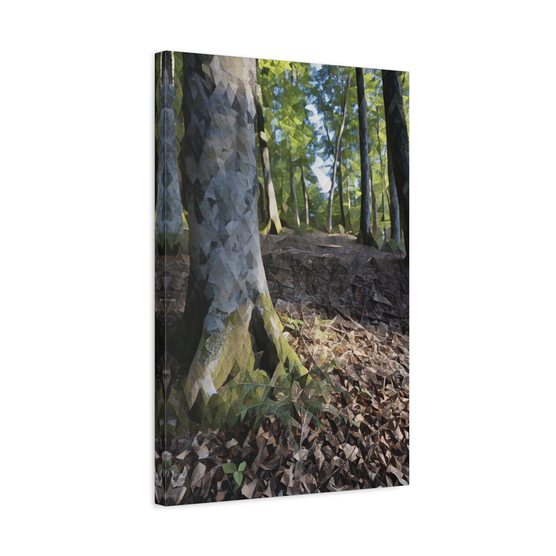 Stretched Matte Canvas - Poly Art - Forest (Variant 14)
