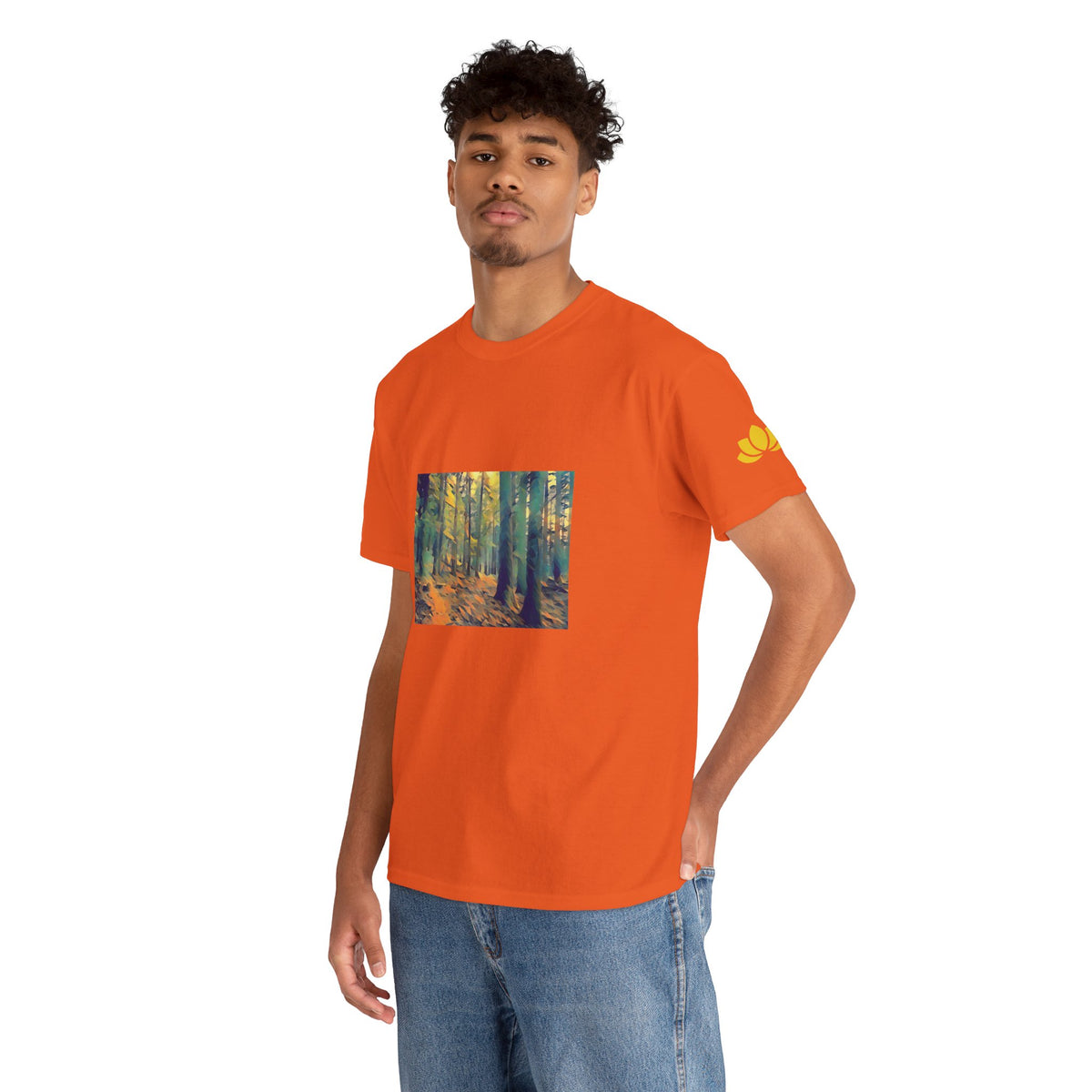 Unisex Heavy Cotton Tee - Poly Art - Forest, a Path (Variant 1)