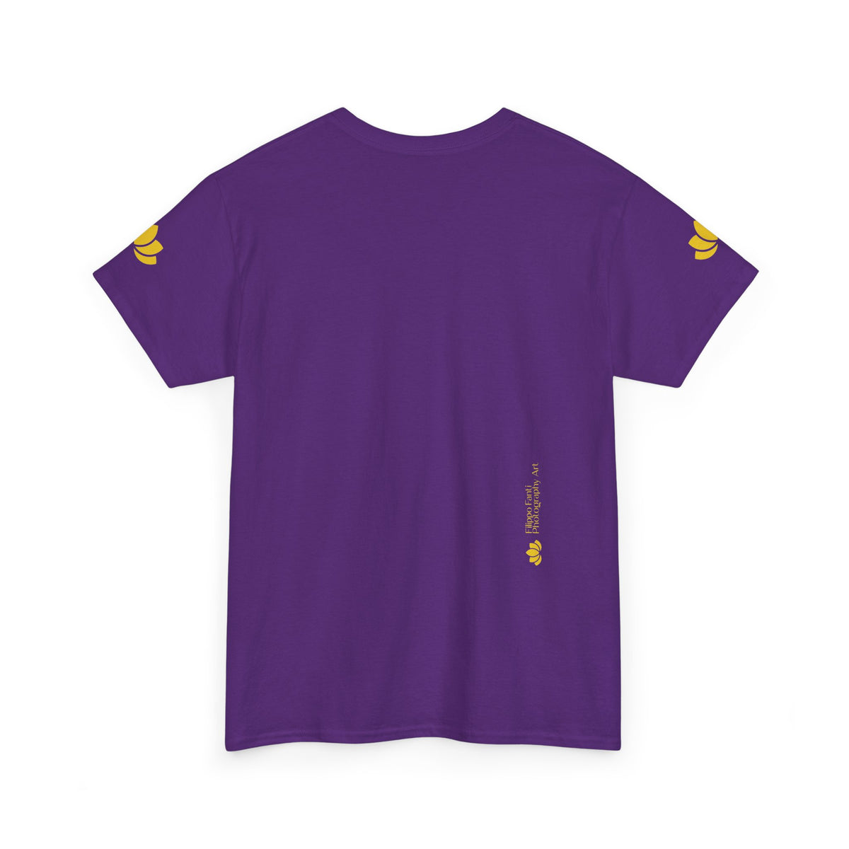 Unisex Heavy Cotton Tee - Poly Art - Flower of in sky blue and red
