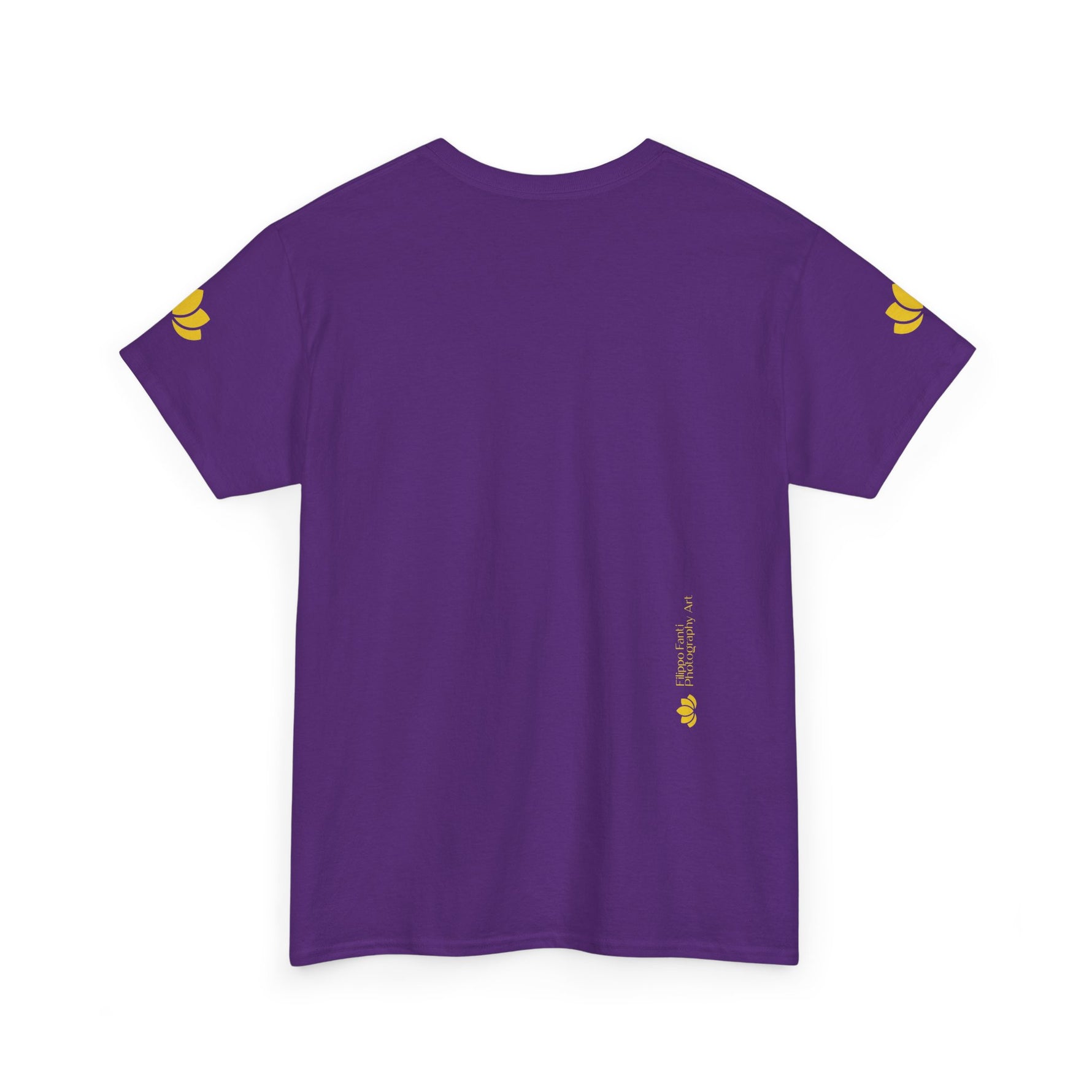 Unisex Heavy Cotton Tee - Poly Art - Flower of in sky blue and red