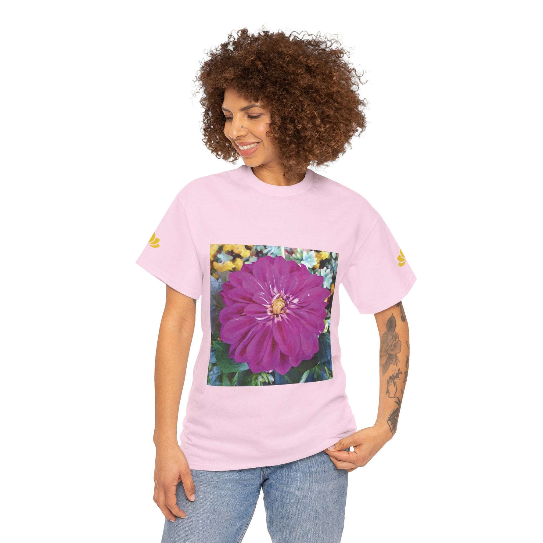 Unisex Heavy Cotton Tee - Flower of Dahlia