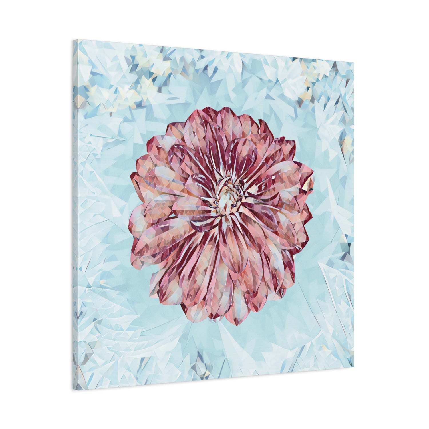 Stretched Matte Canvas - Poly Art - Flower of Dahlia (Variant 2)
