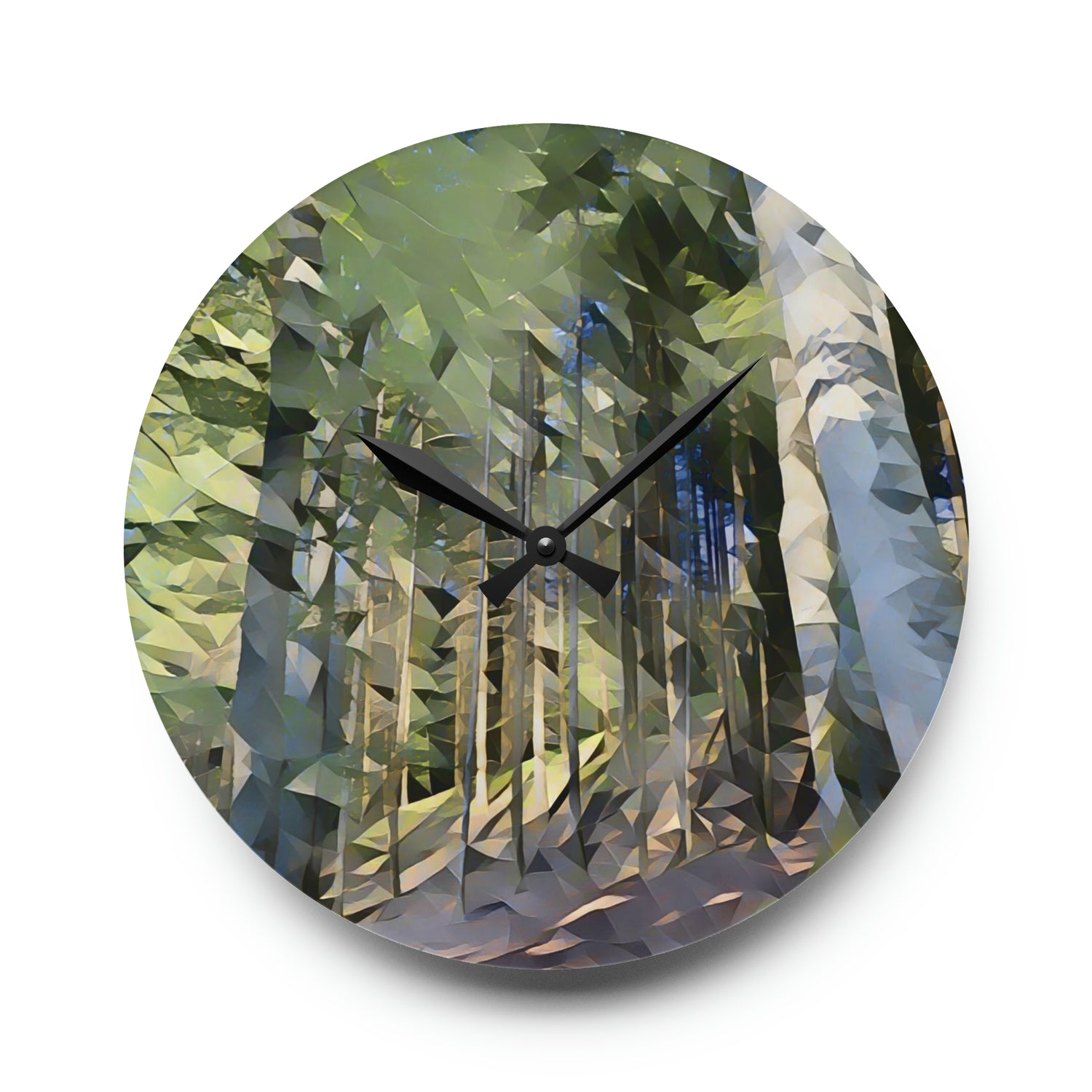 Acrylic Wall Clock - Poly Art - Forest (Variant 07)