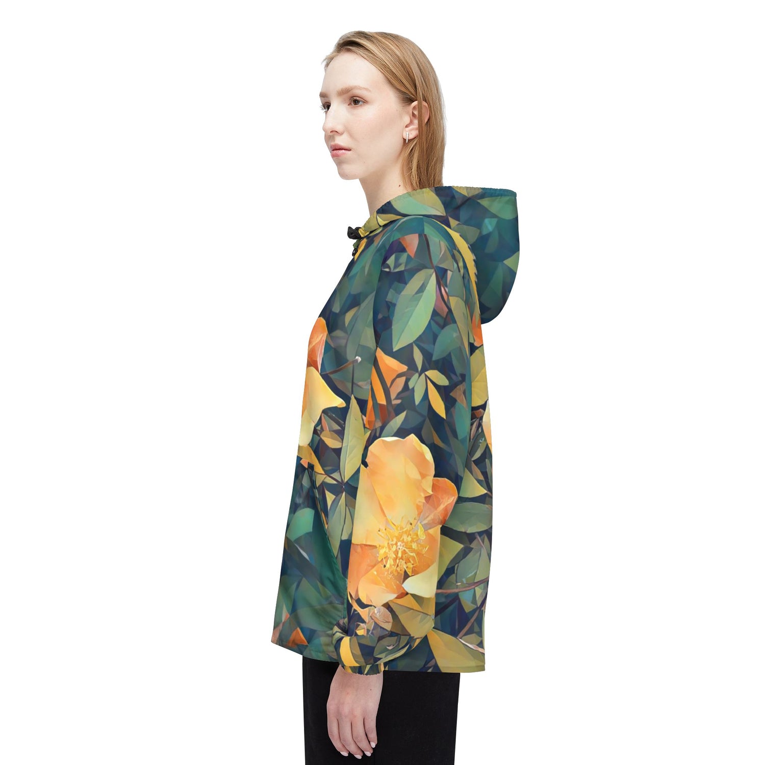 Windbreaker Jacket - Poly Art - Flower of Rose (Variant 2)
