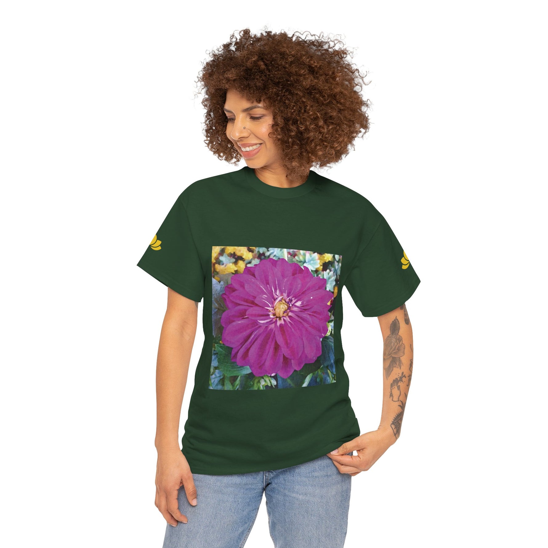 Unisex Heavy Cotton Tee - Flower of Dahlia