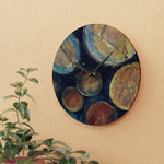 Acrylic Wall Clock - Poly Art - Wooden Trunks (Variant 8)