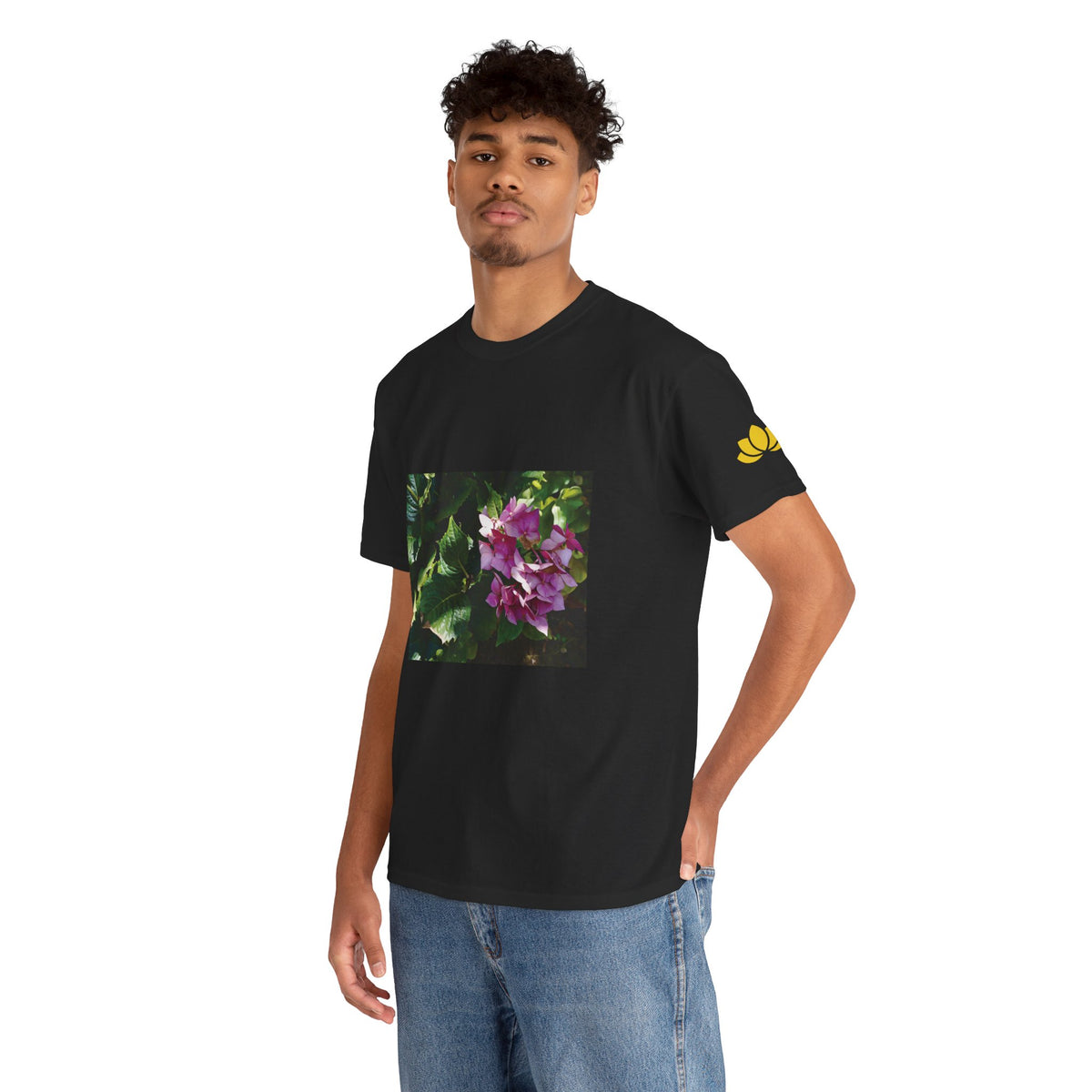 Unisex Heavy Cotton Tee - Flower of Ortensia/Hydrangea Macrophylla
