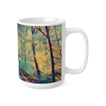 Ceramic White Cup 15oz - Poly Art - Forest (Variant 01)