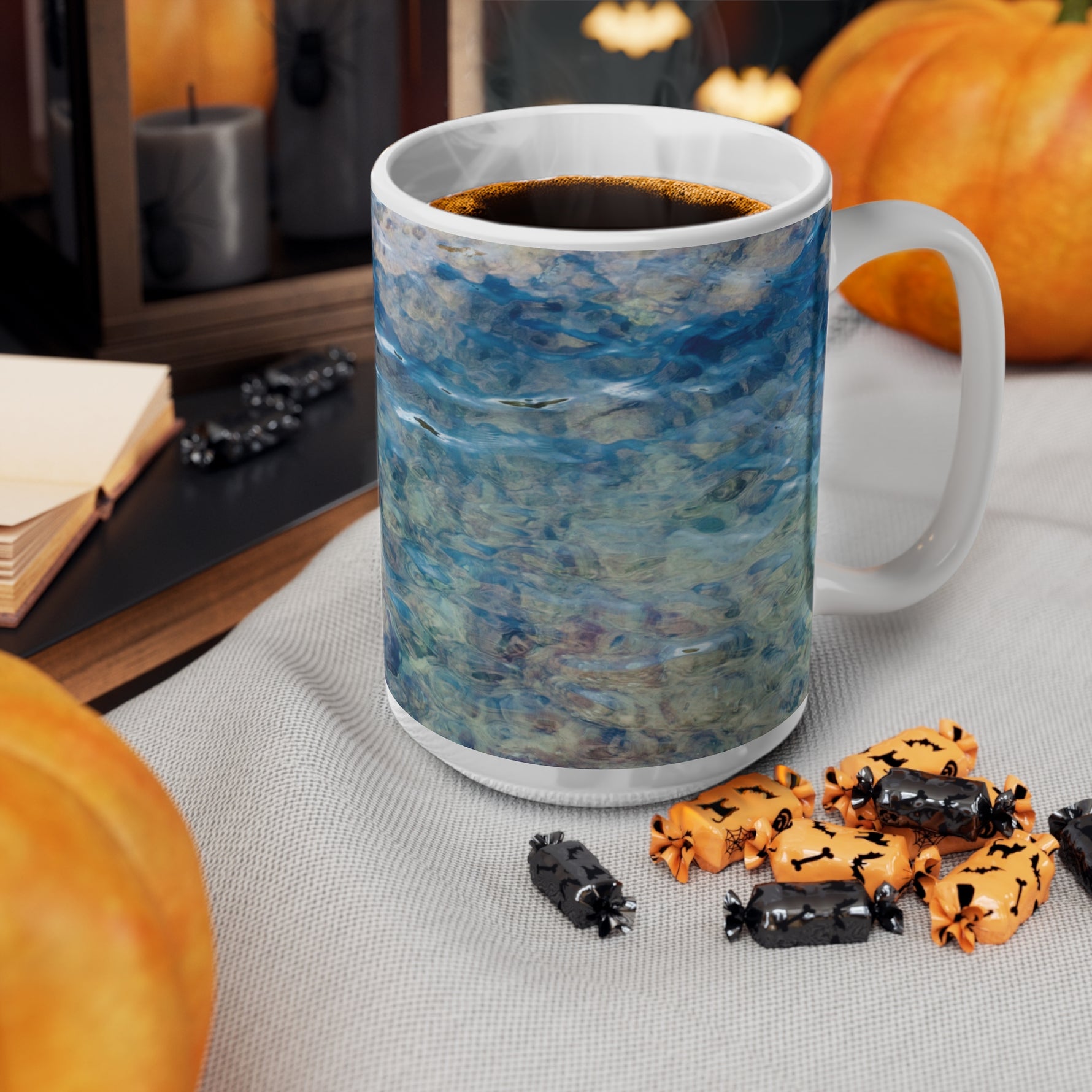 Ceramic White Cup 15oz - Sea (Variant 04)