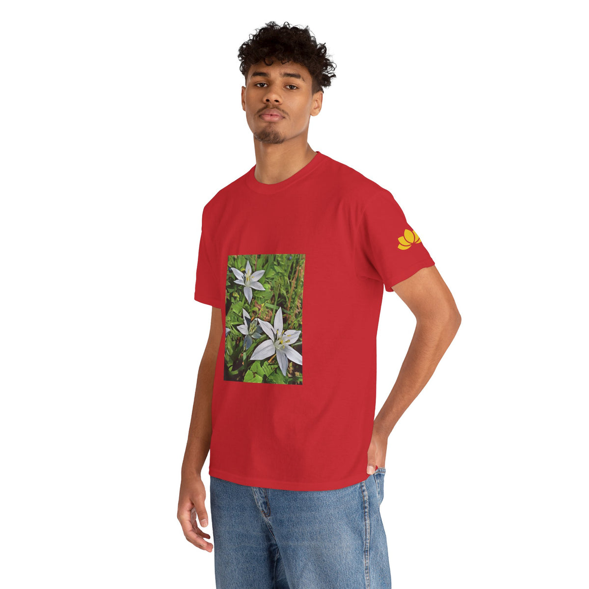 Unisex Heavy Cotton Tee - Poly Art - Flower of Ornithogalum (Variant 1)