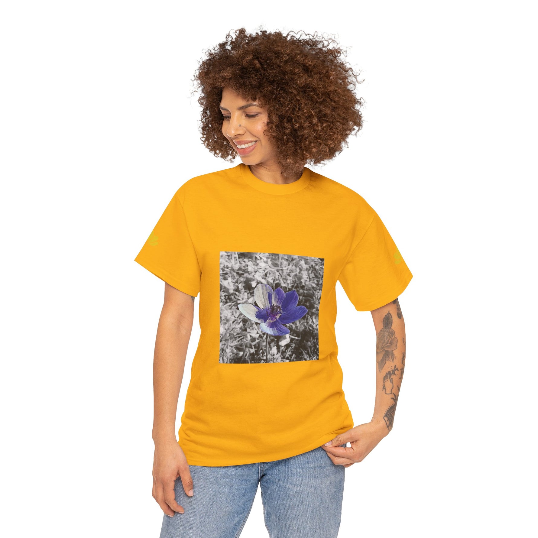 Unisex Heavy Cotton Tee - Poly Art - Flower of Anemone