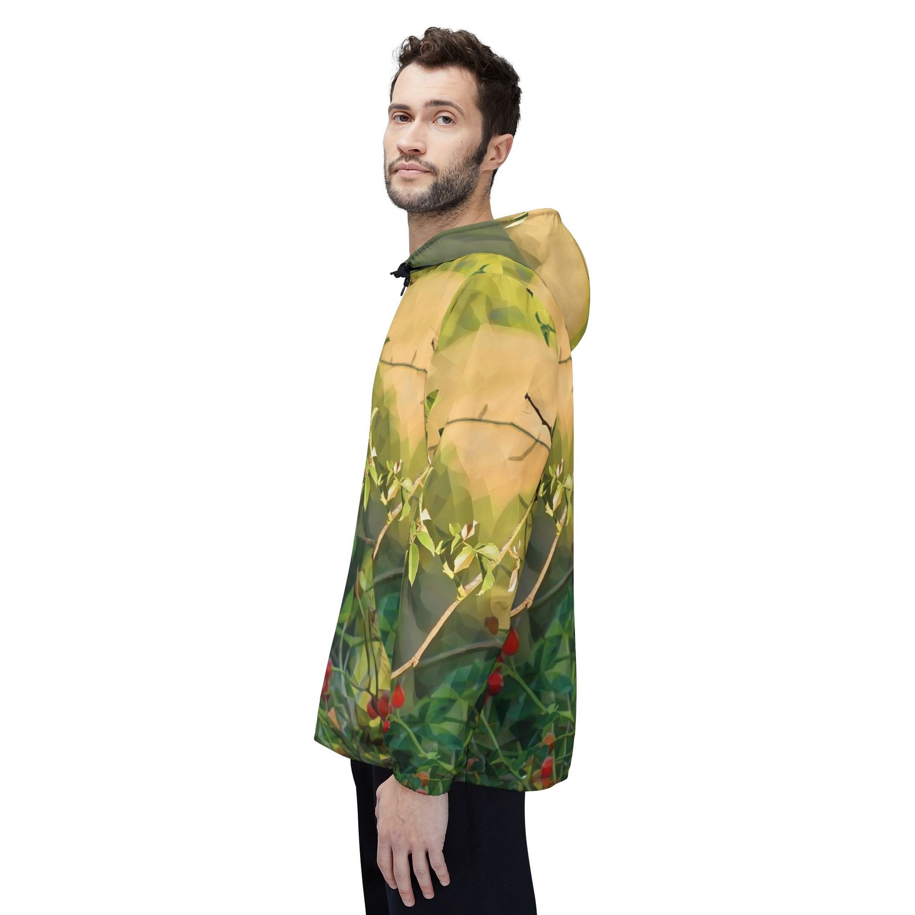 Windbreaker Jacket - Poly Art - Rosehip Plant