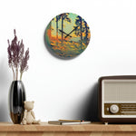 Acrylic Wall Clock - Poly Art - Forest Sunset (Variant 2)